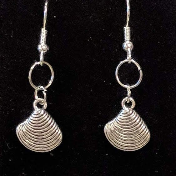 Simple Silver Shell Earrings