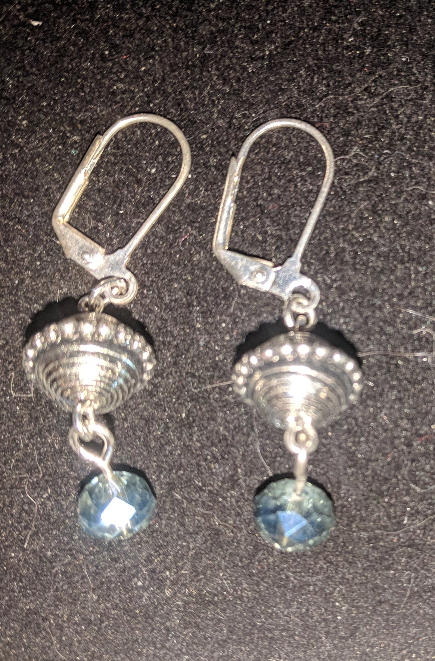 Silver Flying Saucer Dangle Earrings
