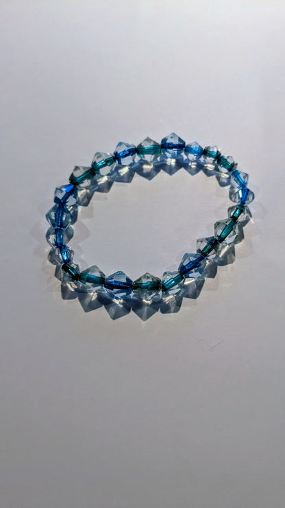 Blue & Crystal Stretch Bracelet