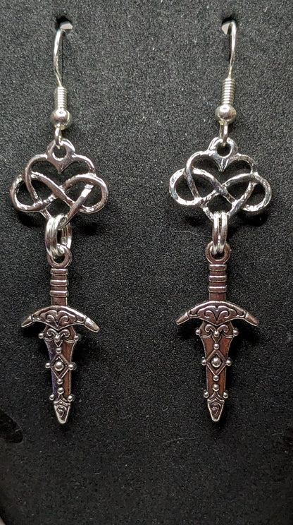 Sword Charm Dangle Earrings