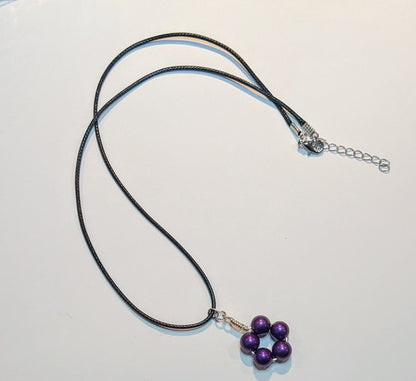 Purple Glass Pearl Wire Wrapped Pendant