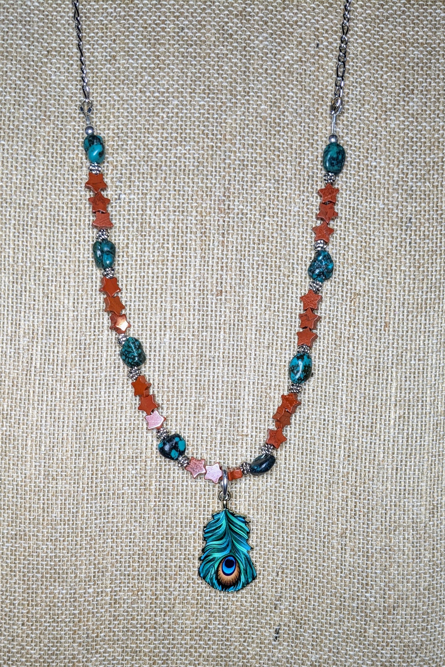 Peacock Gemstone Beaded Jewelry Set