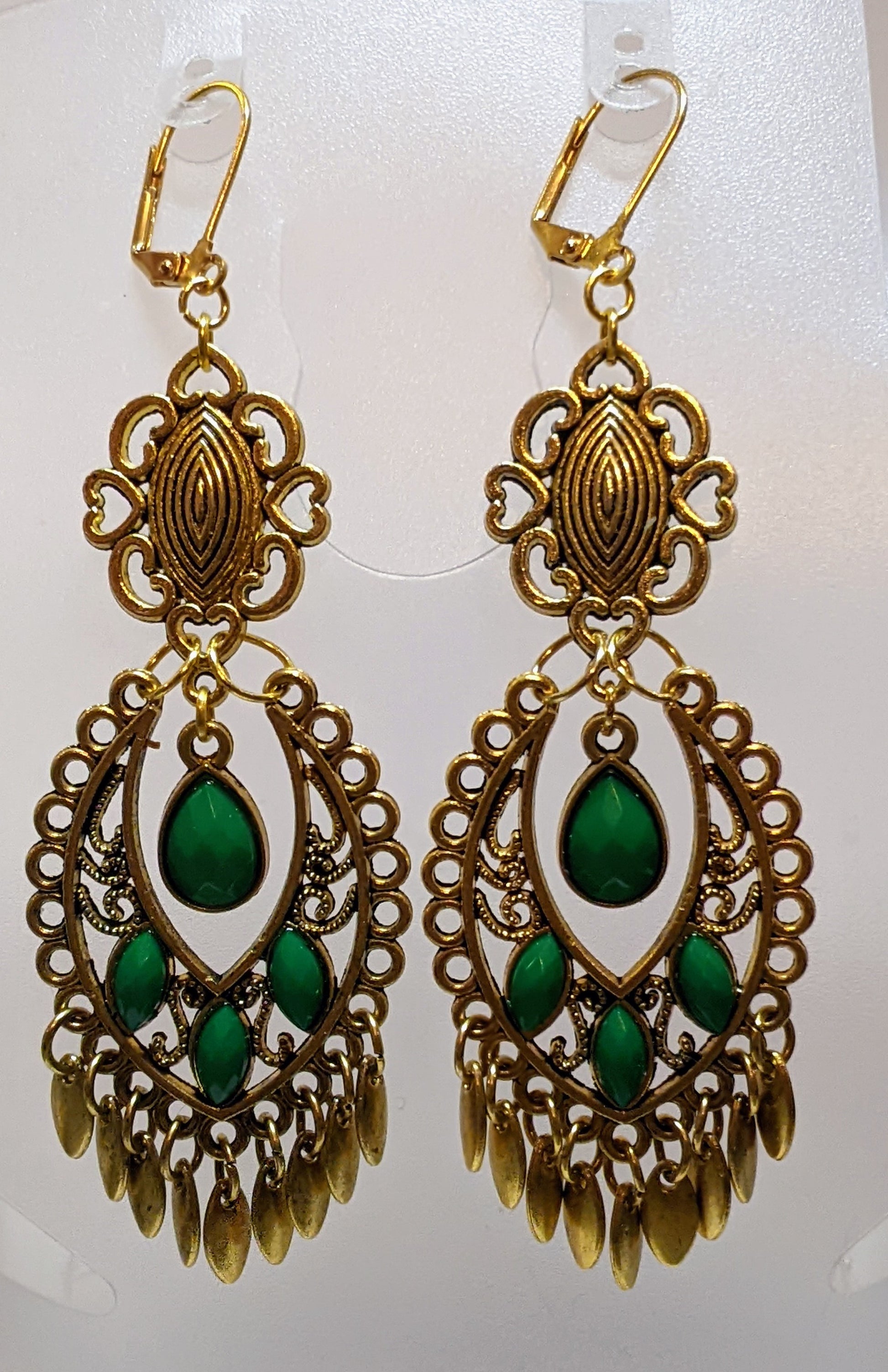 Golden Chandelier Earrings Dangle Earrings Dragon & Wolf Designs   