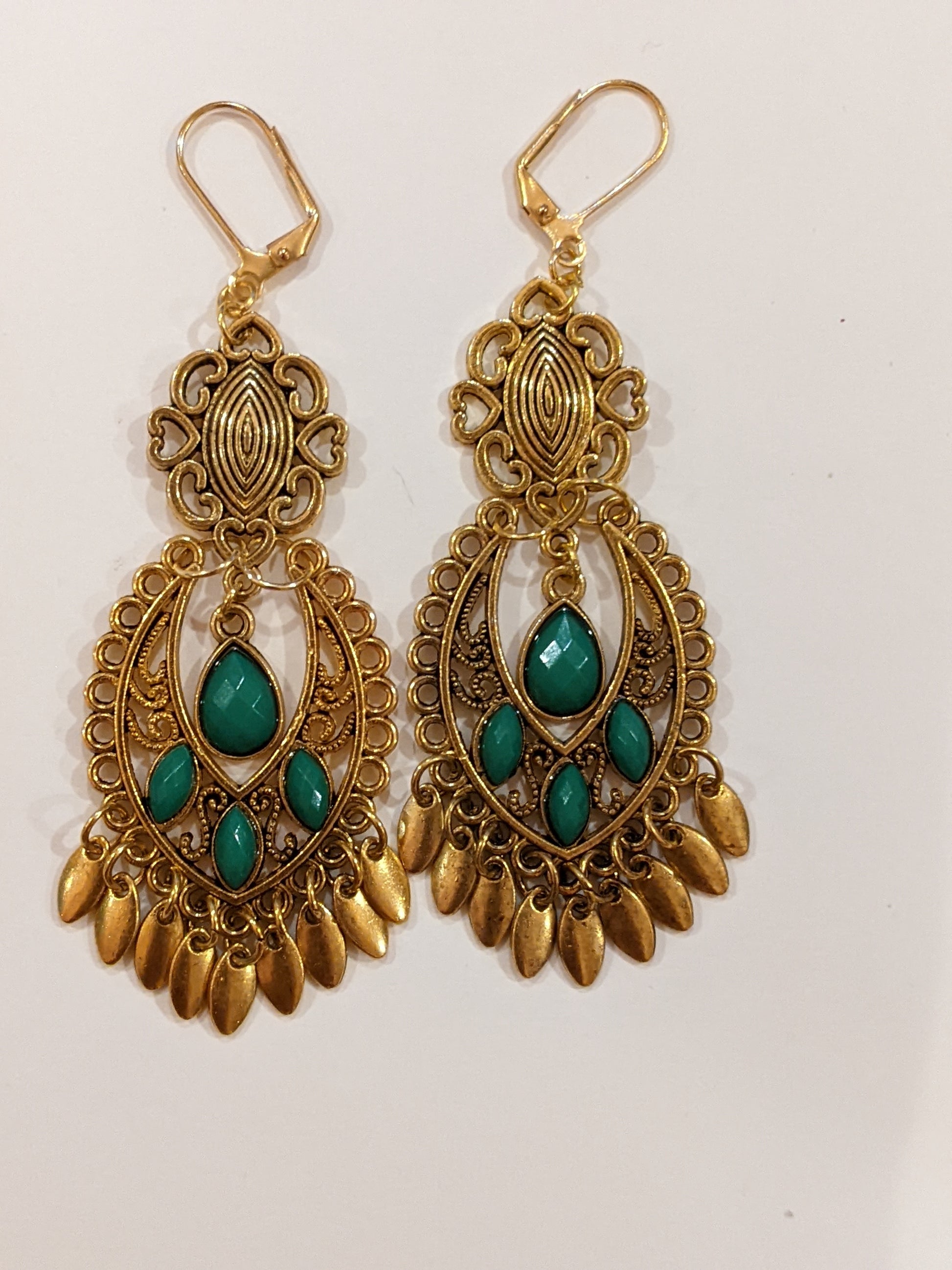 Golden Chandelier Earrings Dangle Earrings Dragon & Wolf Designs   