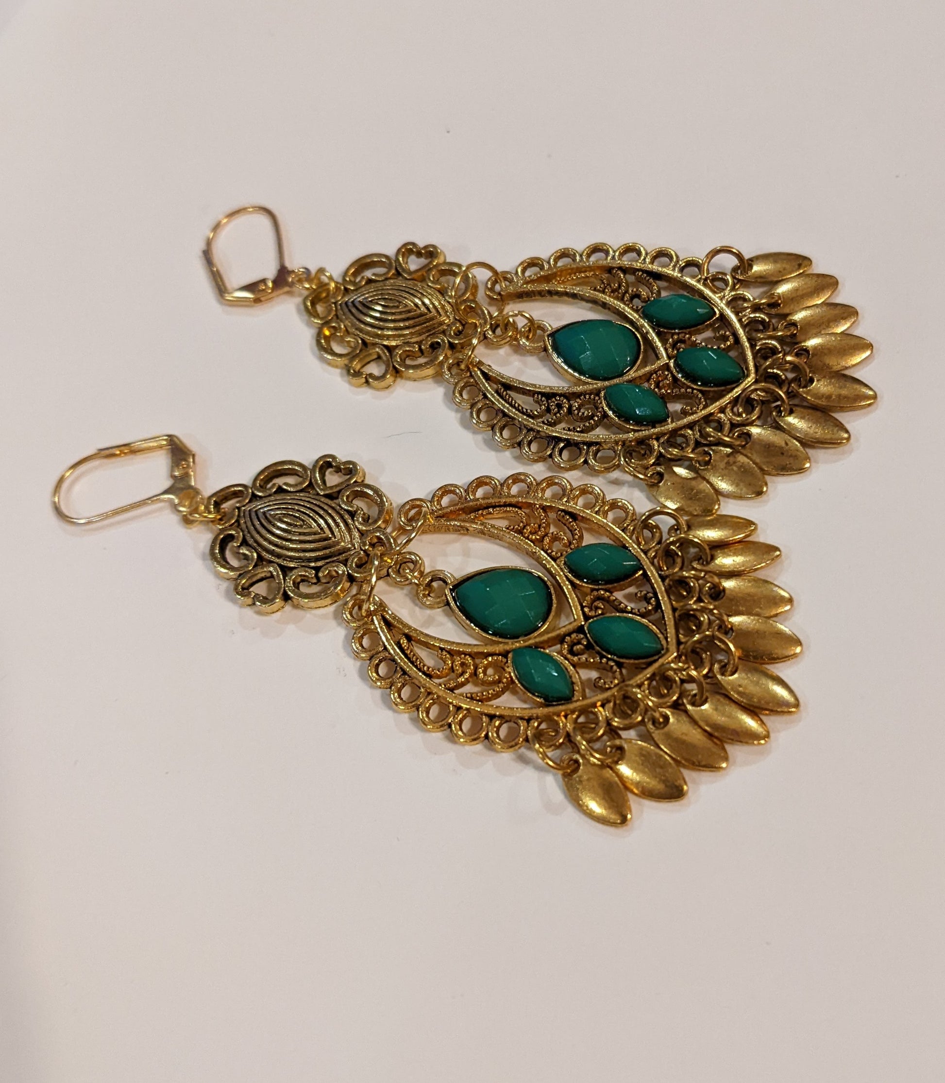 Golden Chandelier Earrings Dangle Earrings Dragon & Wolf Designs   