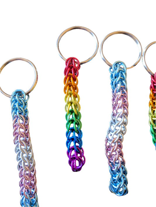 Handmade Pride Chainmail Keychains