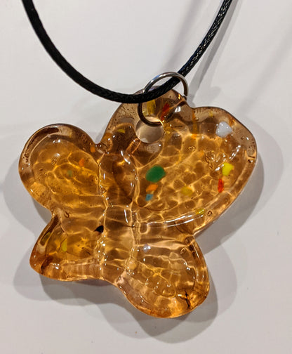 Glass Butterfly Pendant Necklaces Dragon & Wolf Designs   