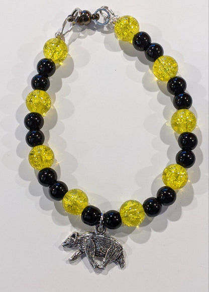 Fantasy Colorful Beaded Bracelets Beaded Bracelets Dragon & Wolf Designs Yellow/Black  