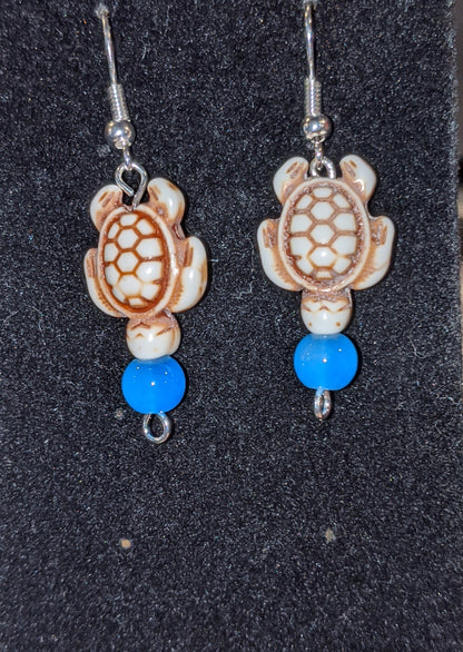 Turtle Turtle Beaded Earrings Dragon & Wolf Designs   