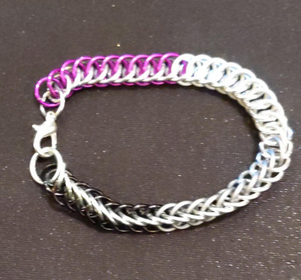 Pride  Chainmail Bracelets Chainmail Bracelets Dragon & Wolf Designs Asexual  