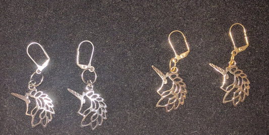 Unicorn earrings! Dangle Earrings Dragon & Wolf Designs   