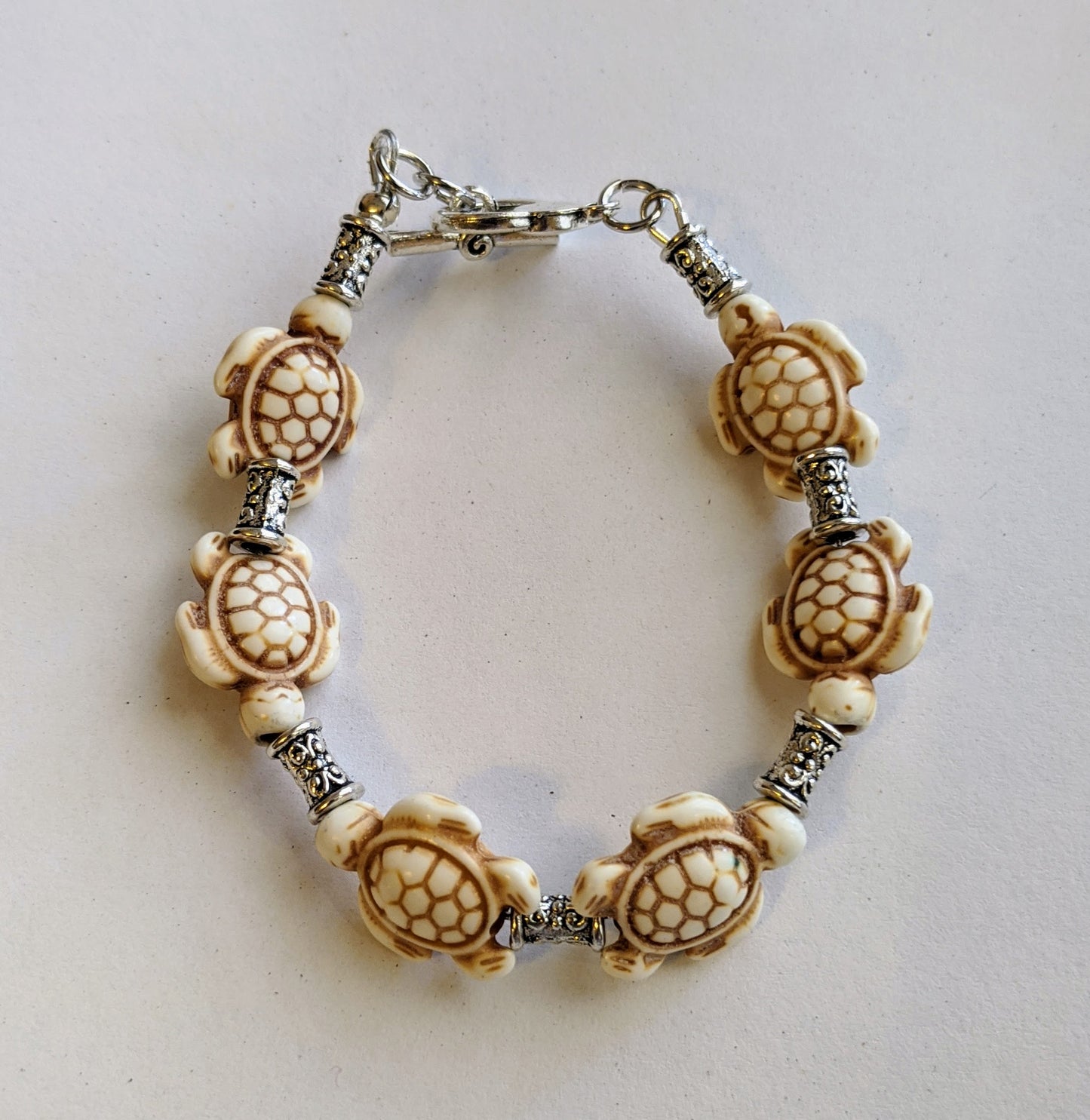 White stone turtle beaded bracelet and earring set Beaded Jewelry Sets Dragon & Wolf Designs   