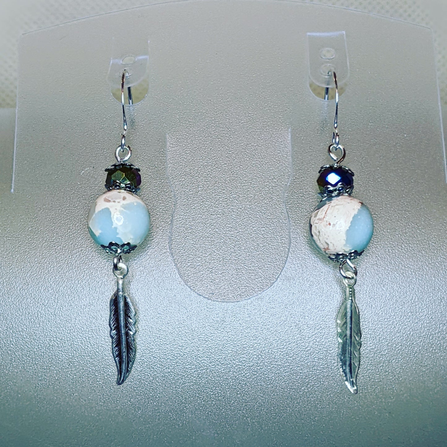 Feathered Beauty Beaded Earrings Dragon & Wolf Designs   