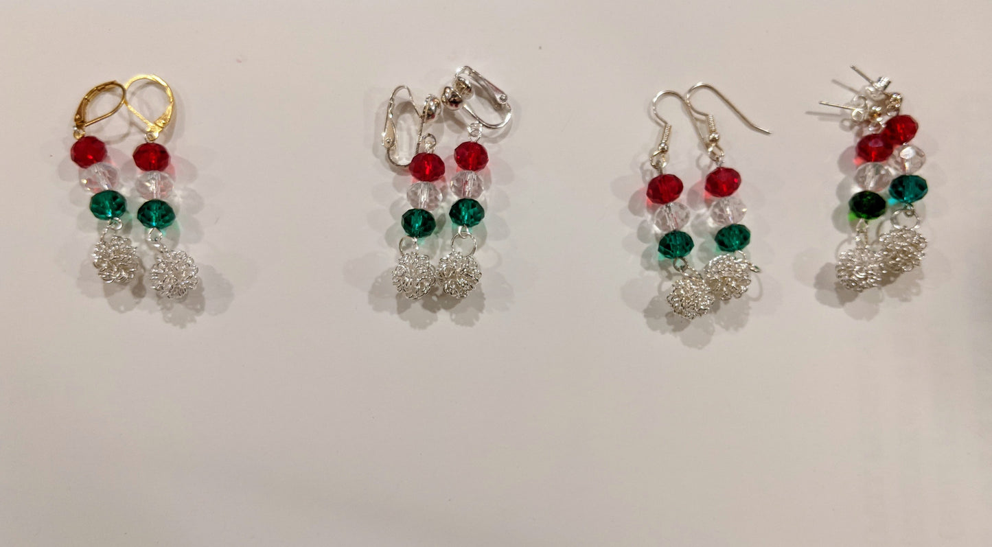 Festive Dangle Earrings Beaded Earrings Dragon & Wolf Designs   