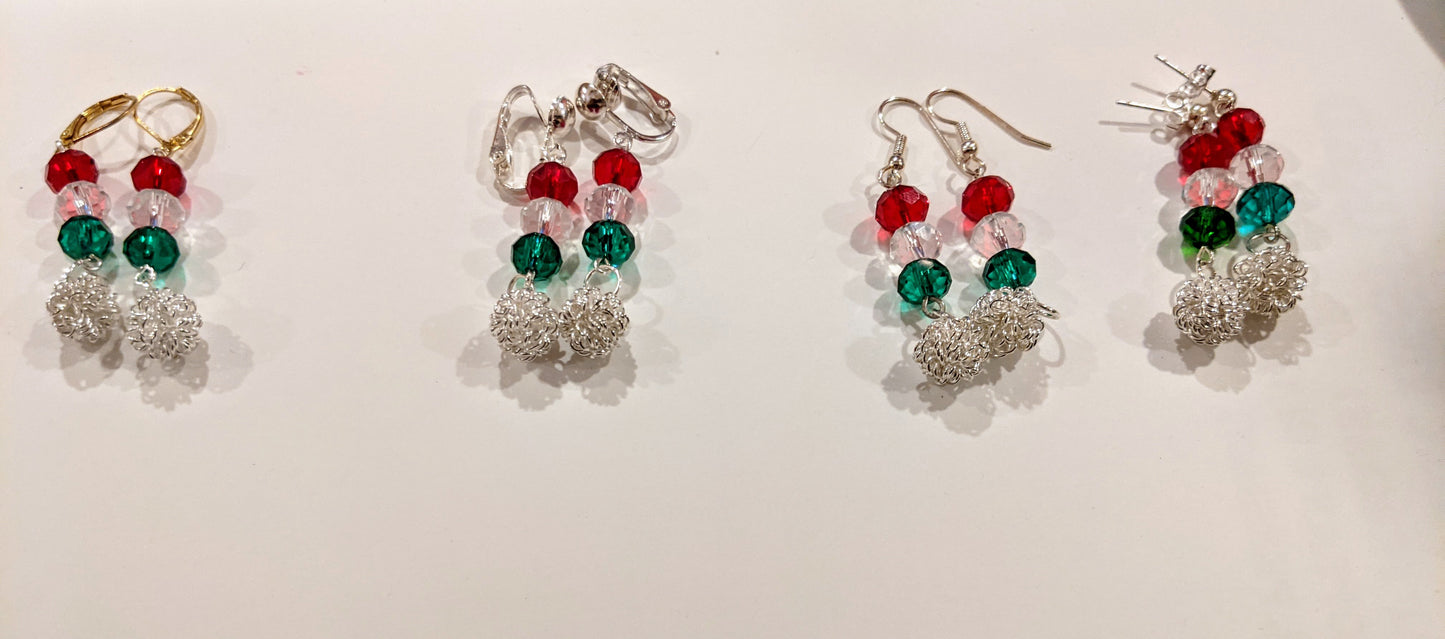 Festive Dangle Earrings Beaded Earrings Dragon & Wolf Designs   
