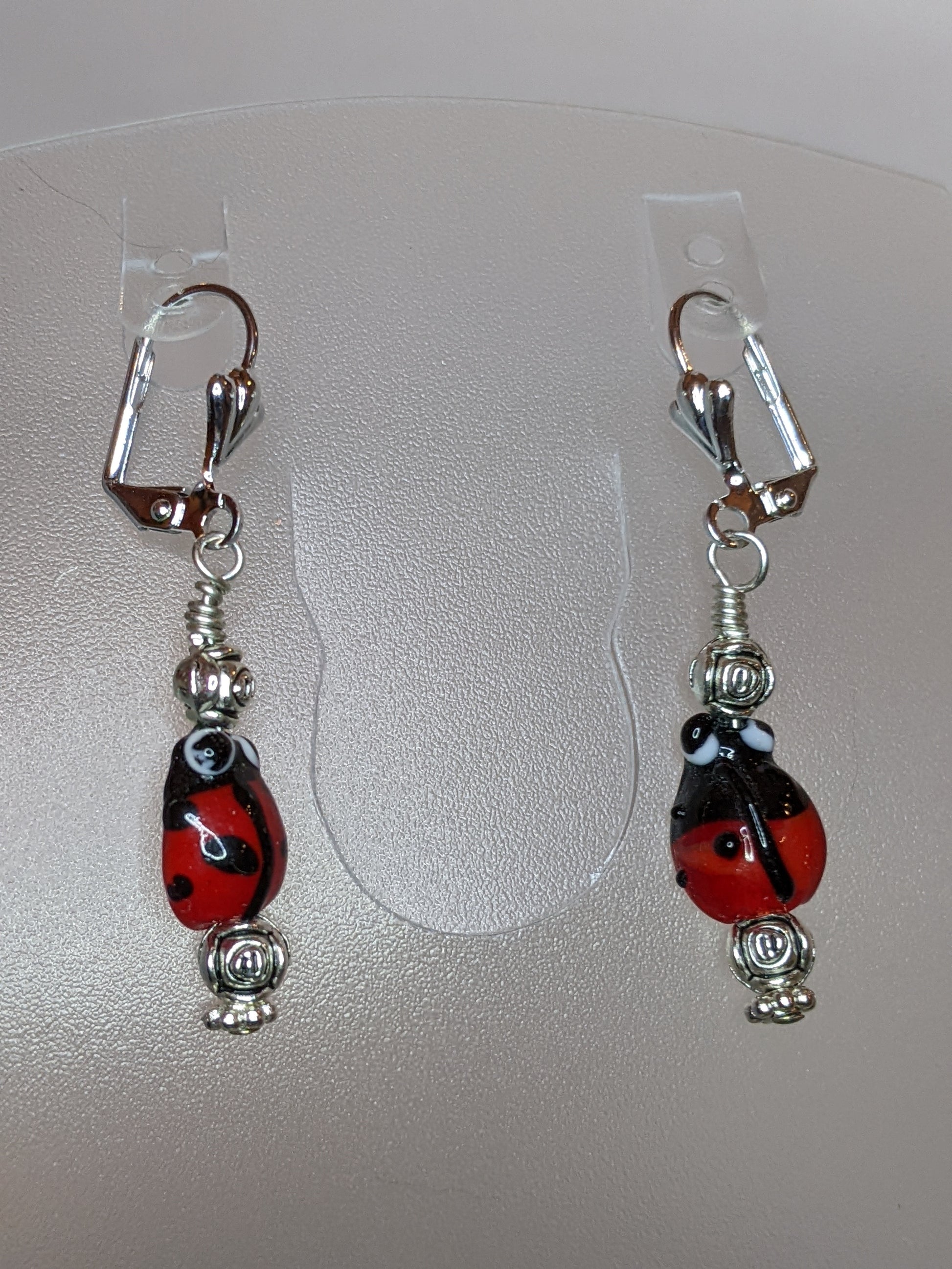 Ladybugs Beaded Earrings Dragon & Wolf Designs   