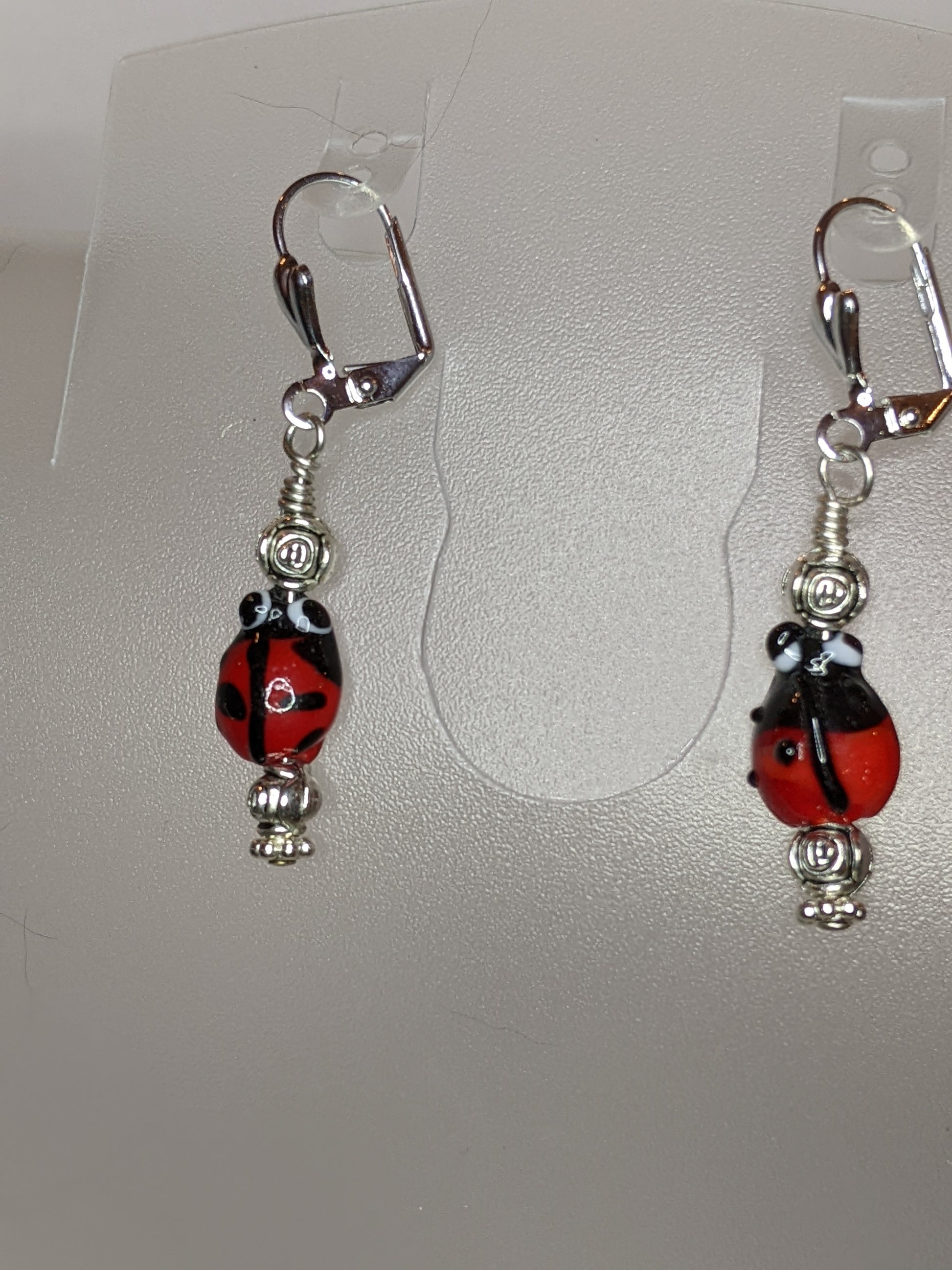 Ladybugs Beaded Earrings Dragon & Wolf Designs   