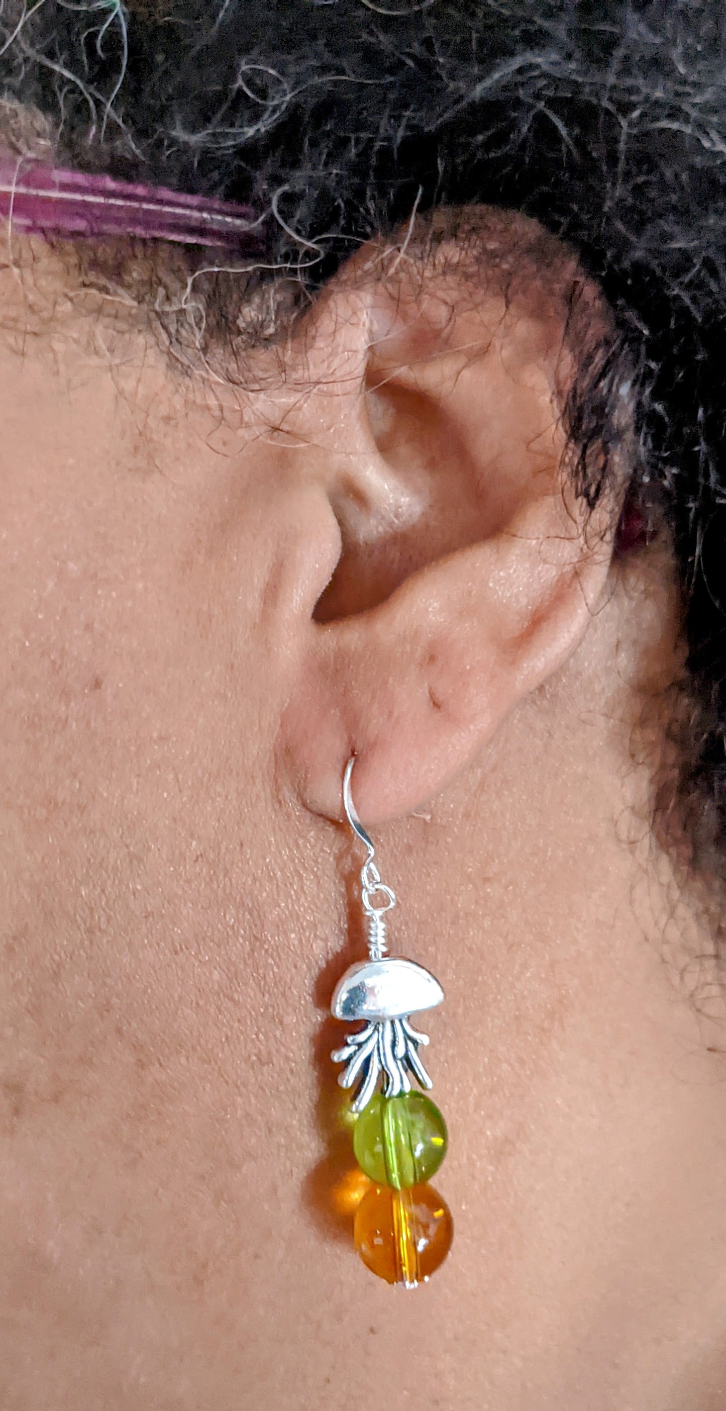 Jellyfish Beaded Earrings Beaded Earrings Dragon & Wolf Designs   