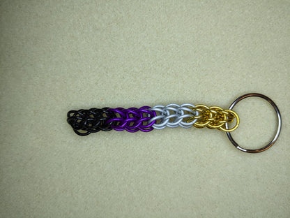 Handmade Pride chainmail keychains Chainmail Keychains Dragon & Wolf Designs Nonbinary  