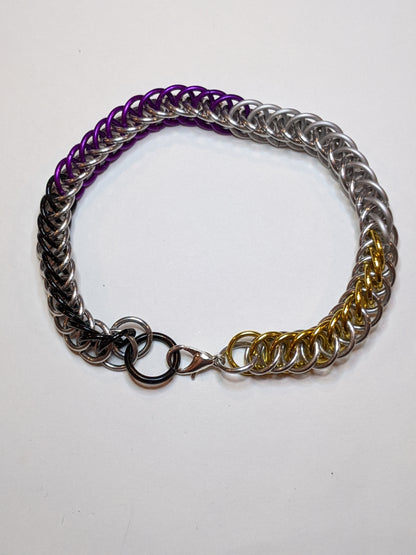 Pride  Chainmail Bracelets Chainmail Bracelets Dragon & Wolf Designs Nonbinary  