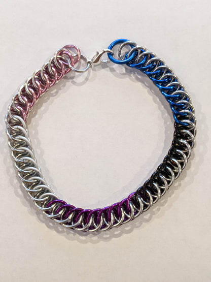 Pride  Chainmail Bracelets Chainmail Bracelets Dragon & Wolf Designs Genderfluid  