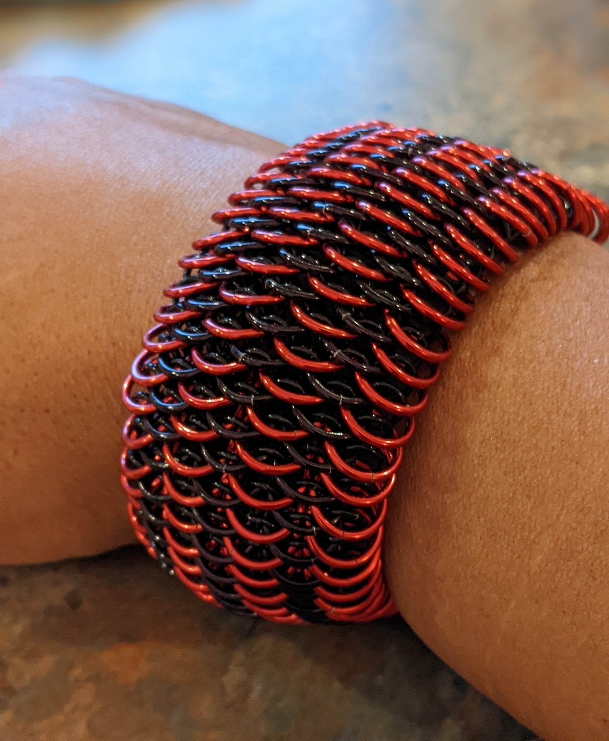 Dragon Scale Weave Chainmail Bracelet. Chainmail Bracelets Dragon & Wolf Designs   