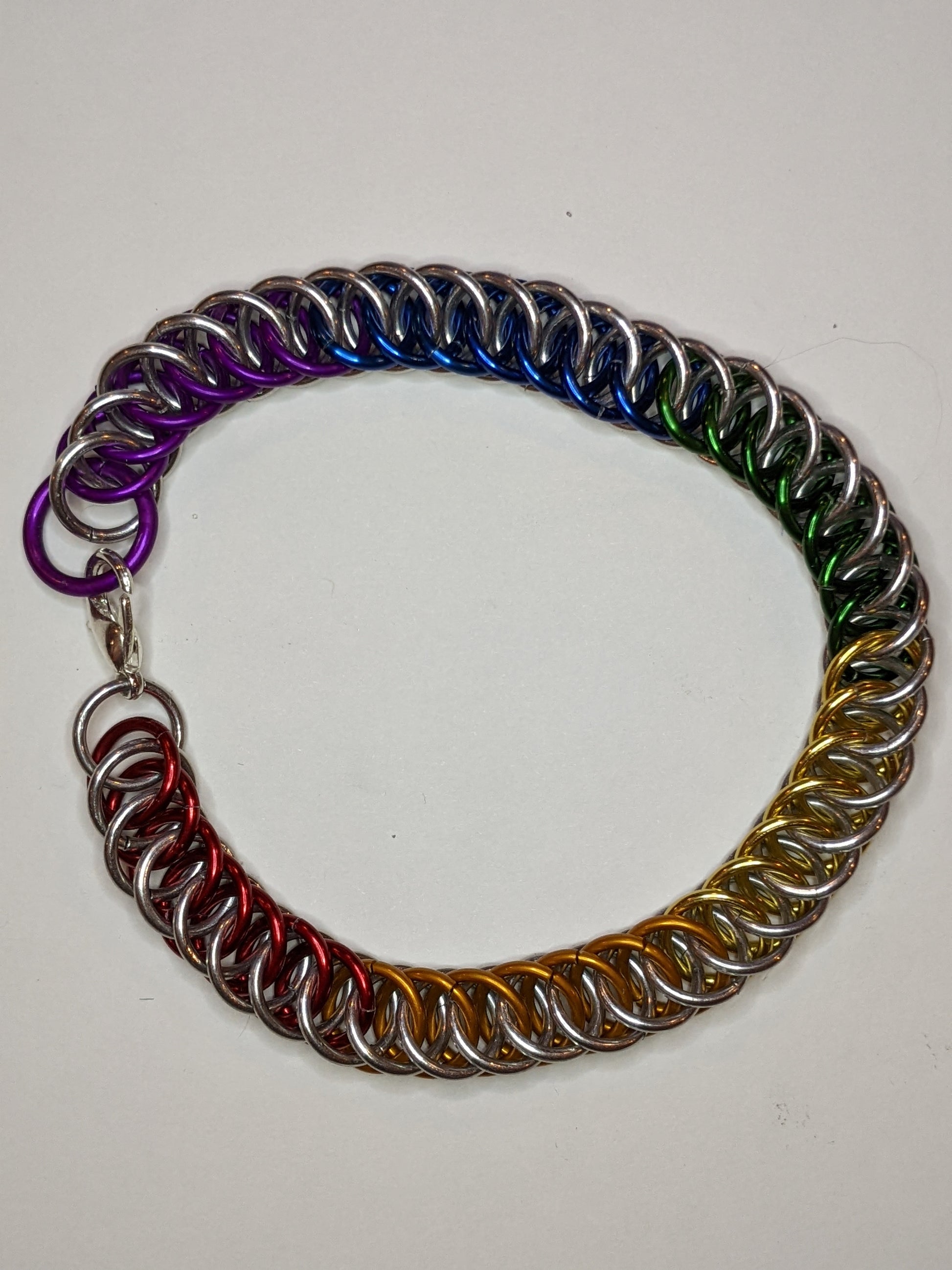 Pride  Chainmail Bracelets Chainmail Bracelets Dragon & Wolf Designs Rainbow LGBTQ  