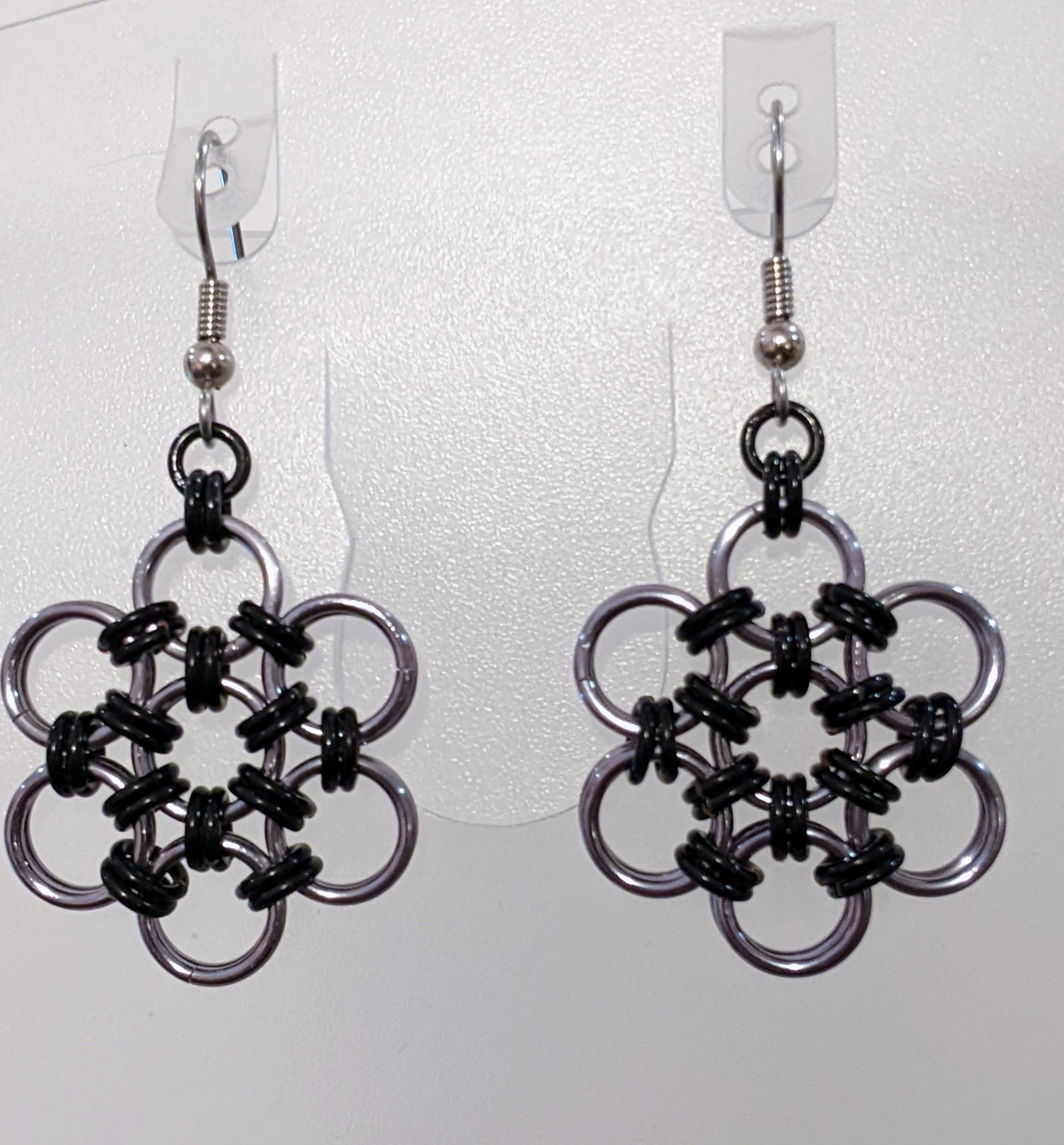 Handcrafted Chainmail Japanese Flower Set Chainmail Jewelry Sets Dragon & Wolf Designs   