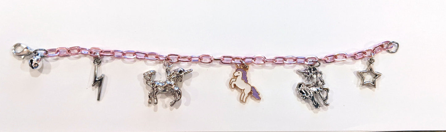 Frolicking Unicorn Charm Bracelet Charm Bracelets Dragon & Wolf Designs   