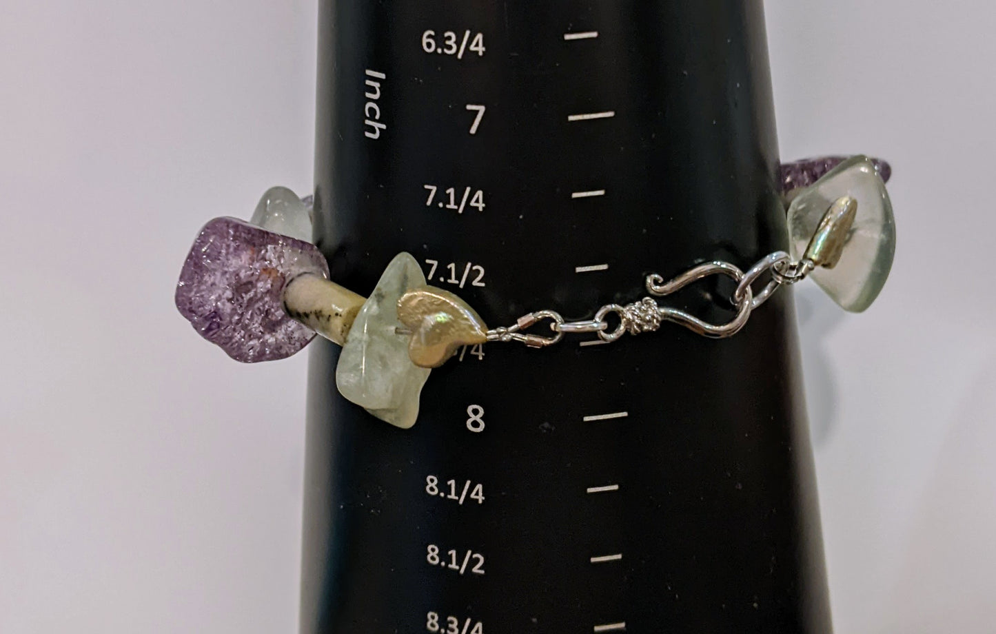 Amethyst & Aventurine Natural Stone Bracelet Beaded Bracelets Dragon & Wolf Designs   