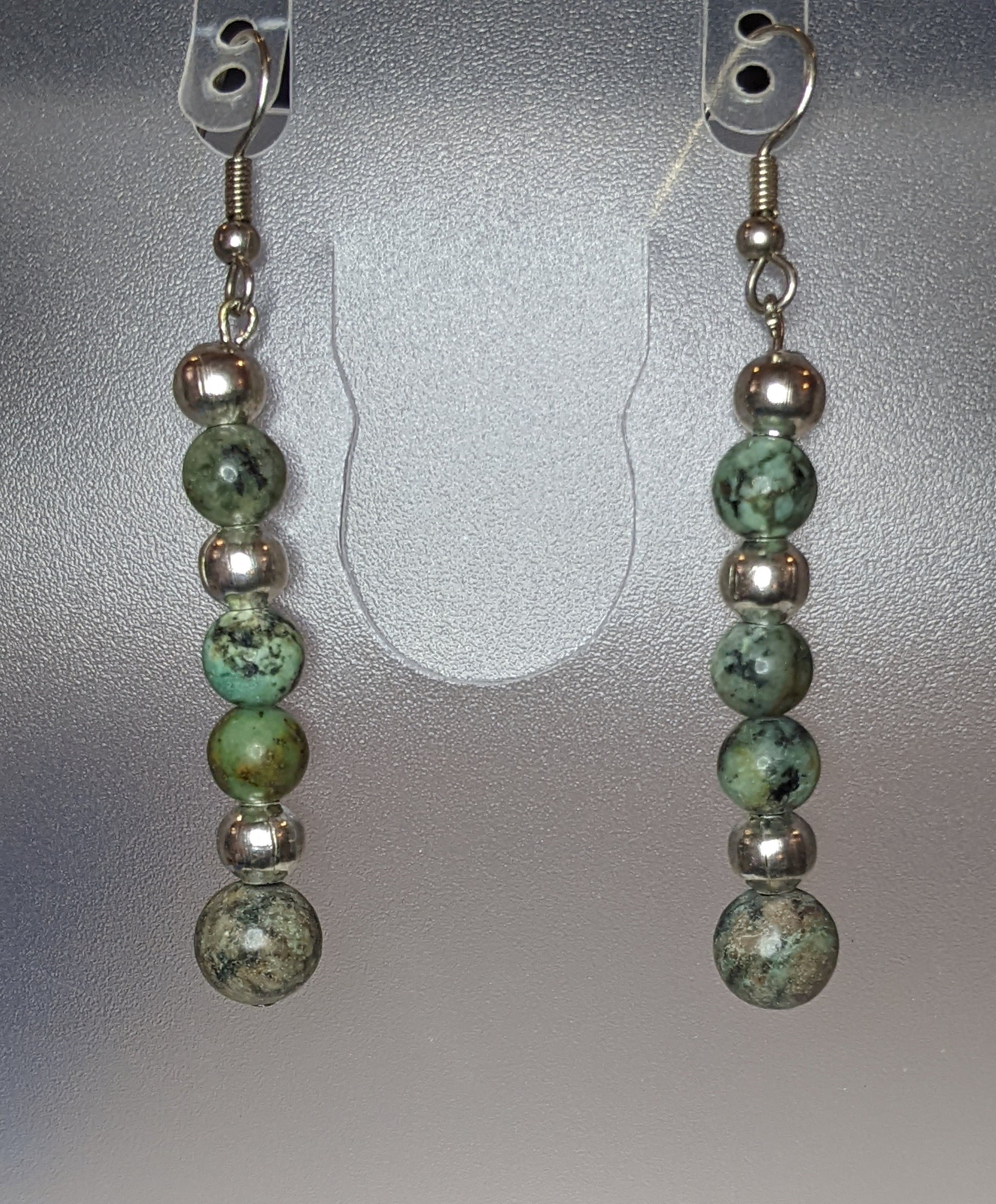 African turquoise Dangle Earrings Gemstone Earrings Dragon & Wolf Designs   