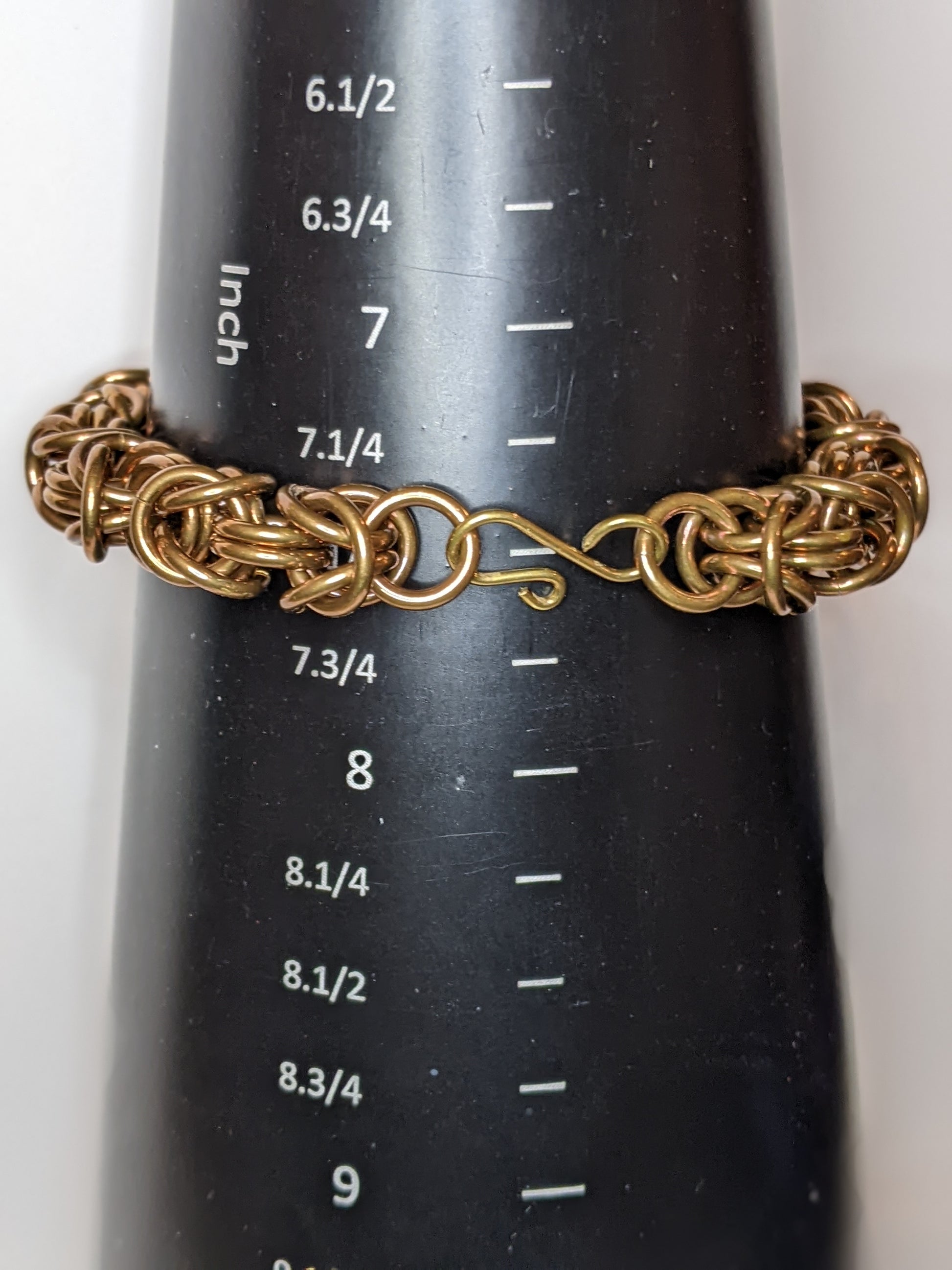 Brass Byzantine Weave Chainmail Bracelets Chainmail Bracelets Dragon & Wolf Designs 7.5  