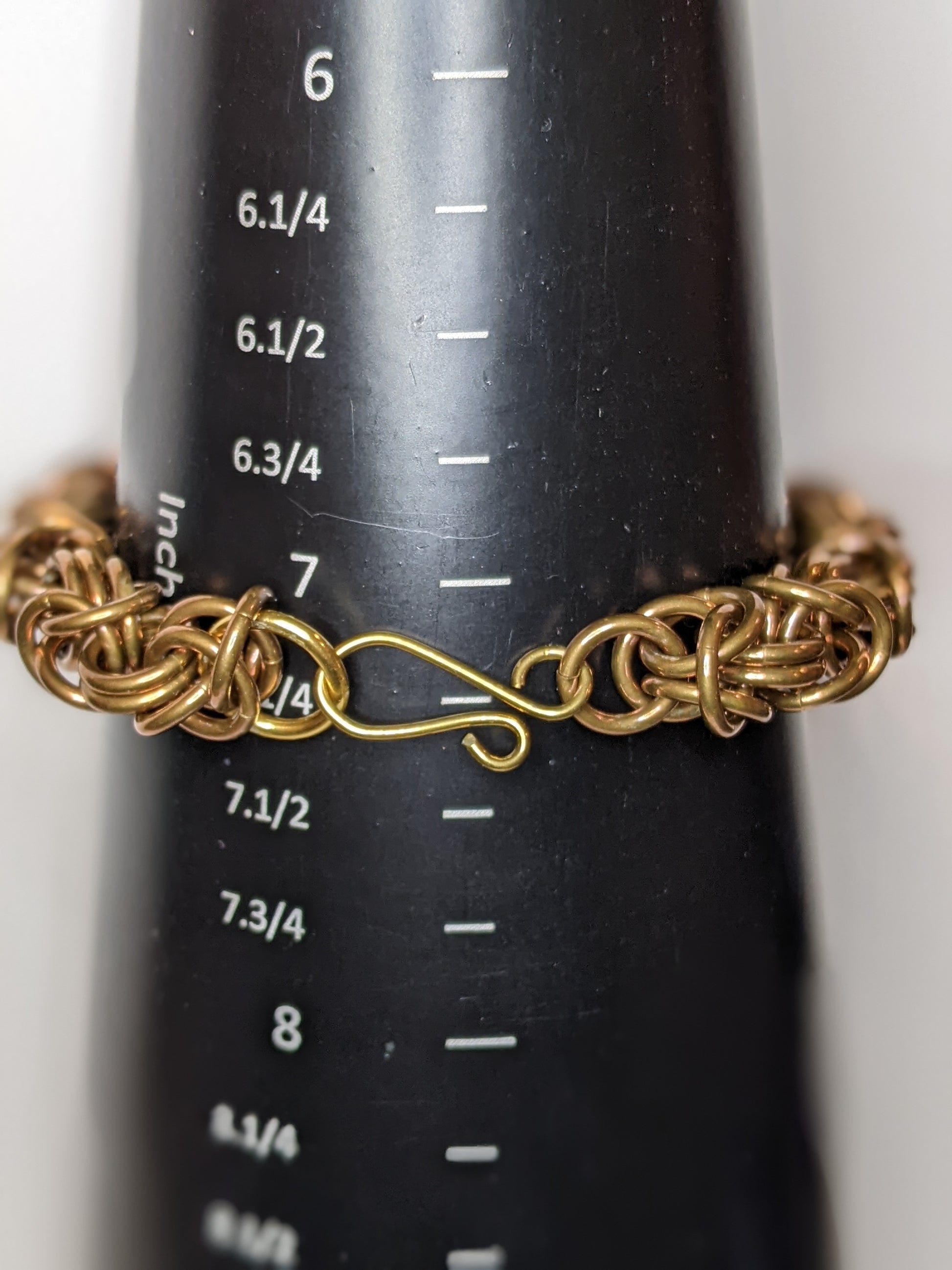 Brass Byzantine Weave Chainmail Bracelets Chainmail Bracelets Dragon & Wolf Designs 7.25  