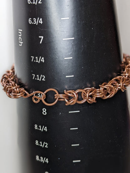Bold Bright Copper Byzantine Chainmail Bracelets Chainmail Bracelets Dragon & Wolf Designs 7.75  