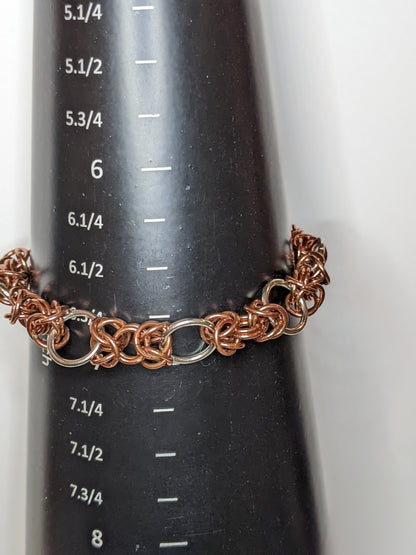 Copper & Nickel Chainmail Bracelet Chainmail Bracelets Dragon & Wolf Designs   