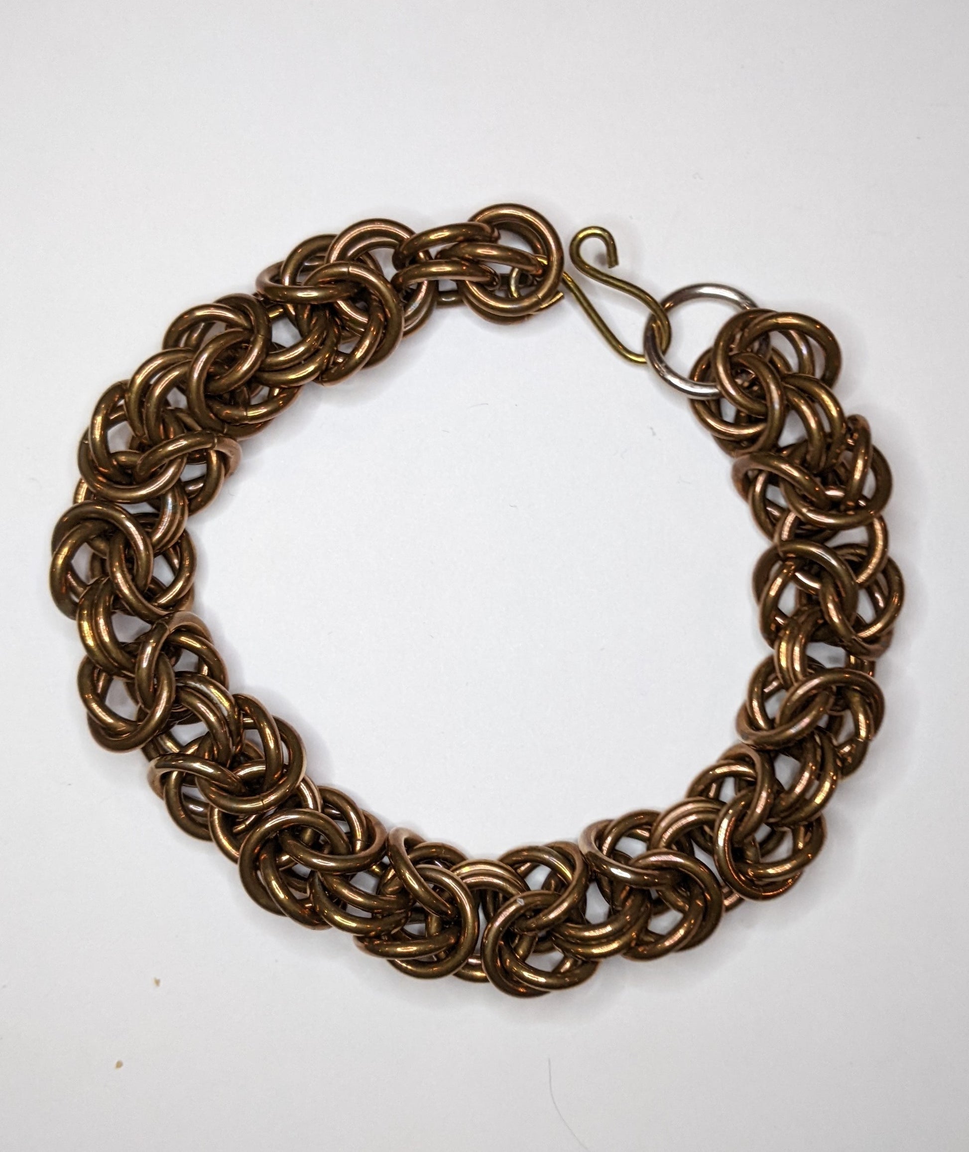 Brass Byzantine Weave Chainmail Bracelets Chainmail Bracelets Dragon & Wolf Designs   