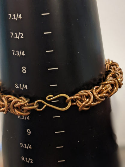 Brass Byzantine Weave Chainmail Bracelets Chainmail Bracelets Dragon & Wolf Designs 8.5  