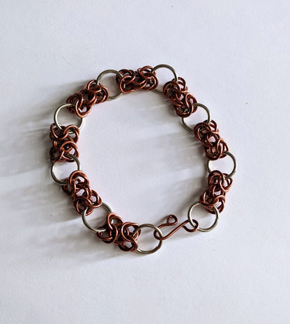 Copper & Nickel Chainmail Bracelet Chainmail Bracelets Dragon & Wolf Designs   