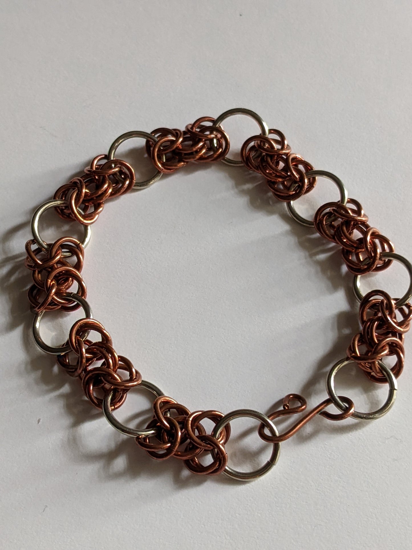 Copper & Nickel Chainmail Bracelet Chainmail Bracelets Dragon & Wolf Designs   