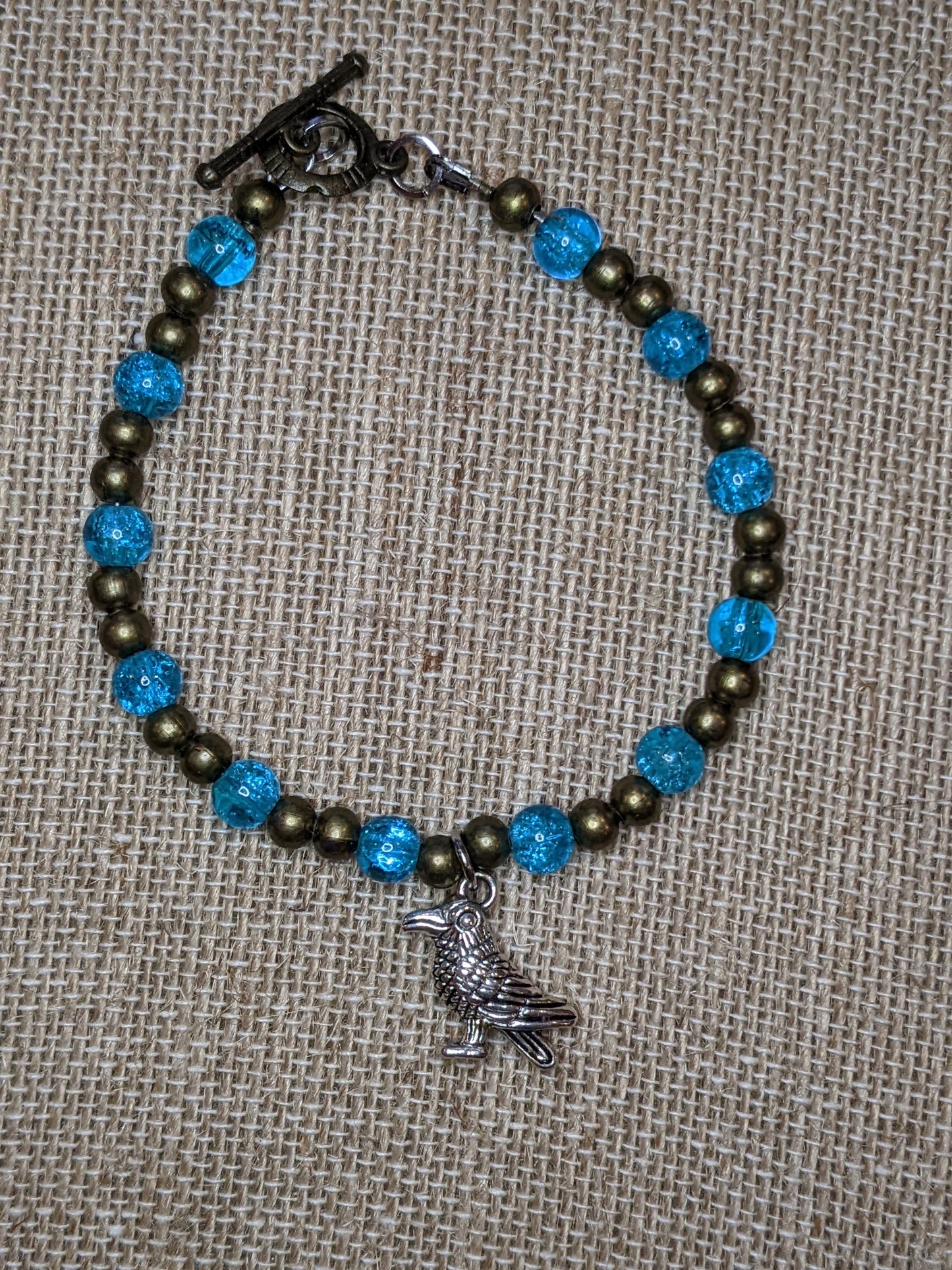 Fantasy Colorful Beaded Bracelets Beaded Bracelets Dragon & Wolf Designs Blue/Bronze  