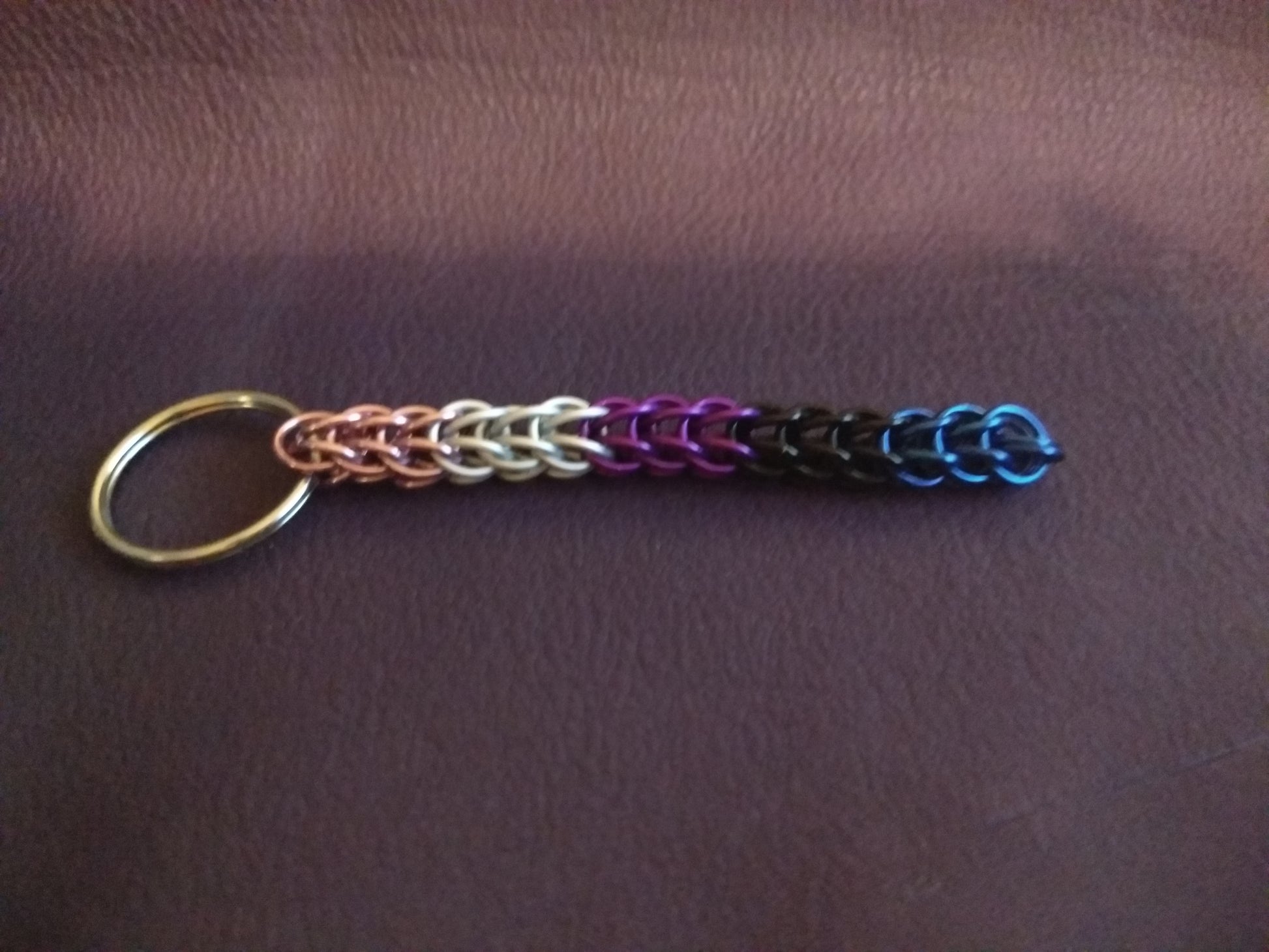 Handmade Pride chainmail keychains Chainmail Keychains Dragon & Wolf Designs   