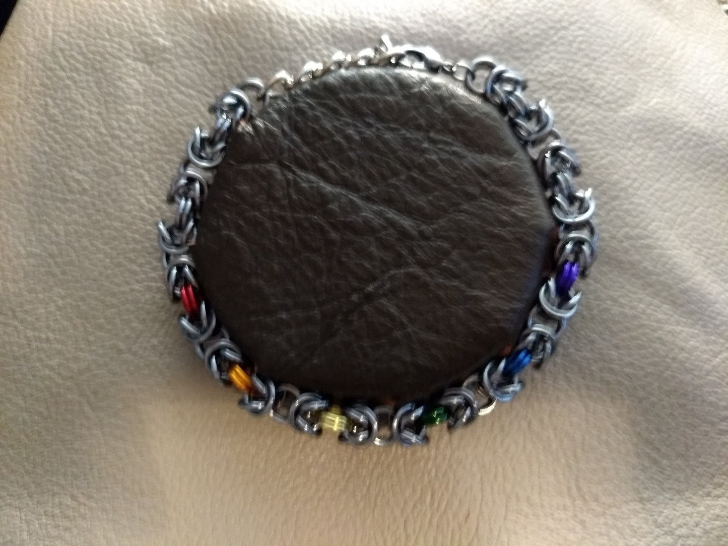 Byzantine Chainmail Pride Bracelets Chainmail Bracelets Dragon & Wolf Designs Black Ice  