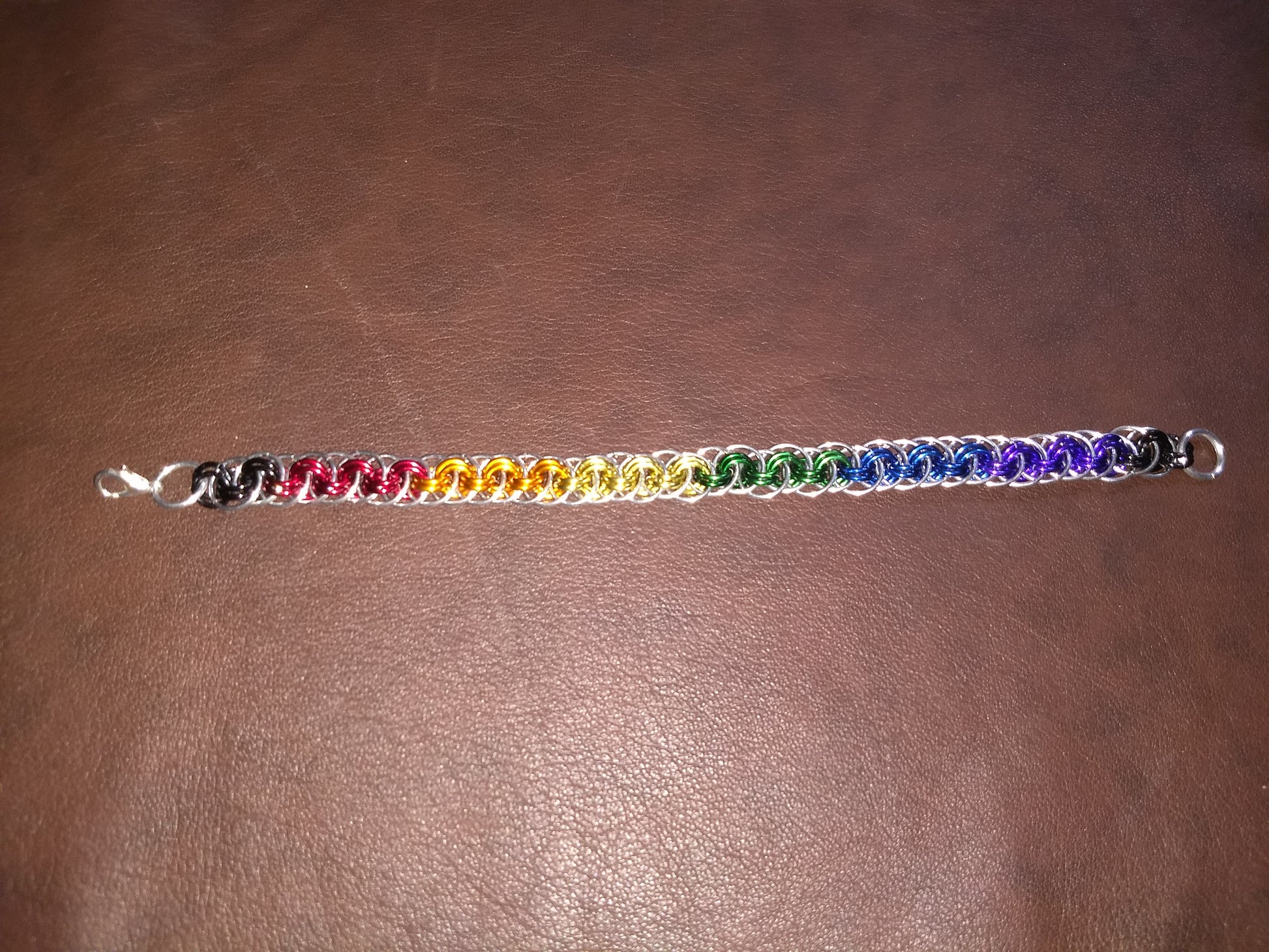 Viper weave chainmail bracelet Chainmail Bracelets Dragon & Wolf Designs Rainbow  