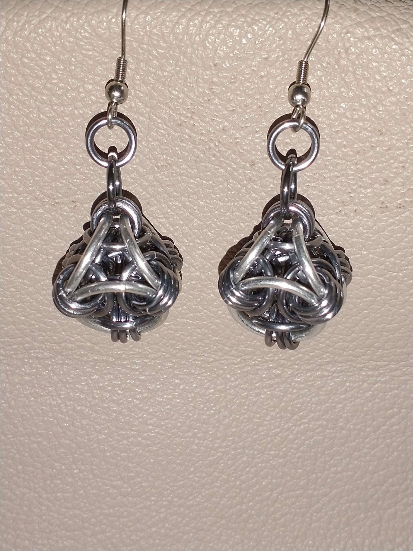 Trapezoidal Chainmail Earrings Chainmail Earrings Dragon & Wolf Designs silver  
