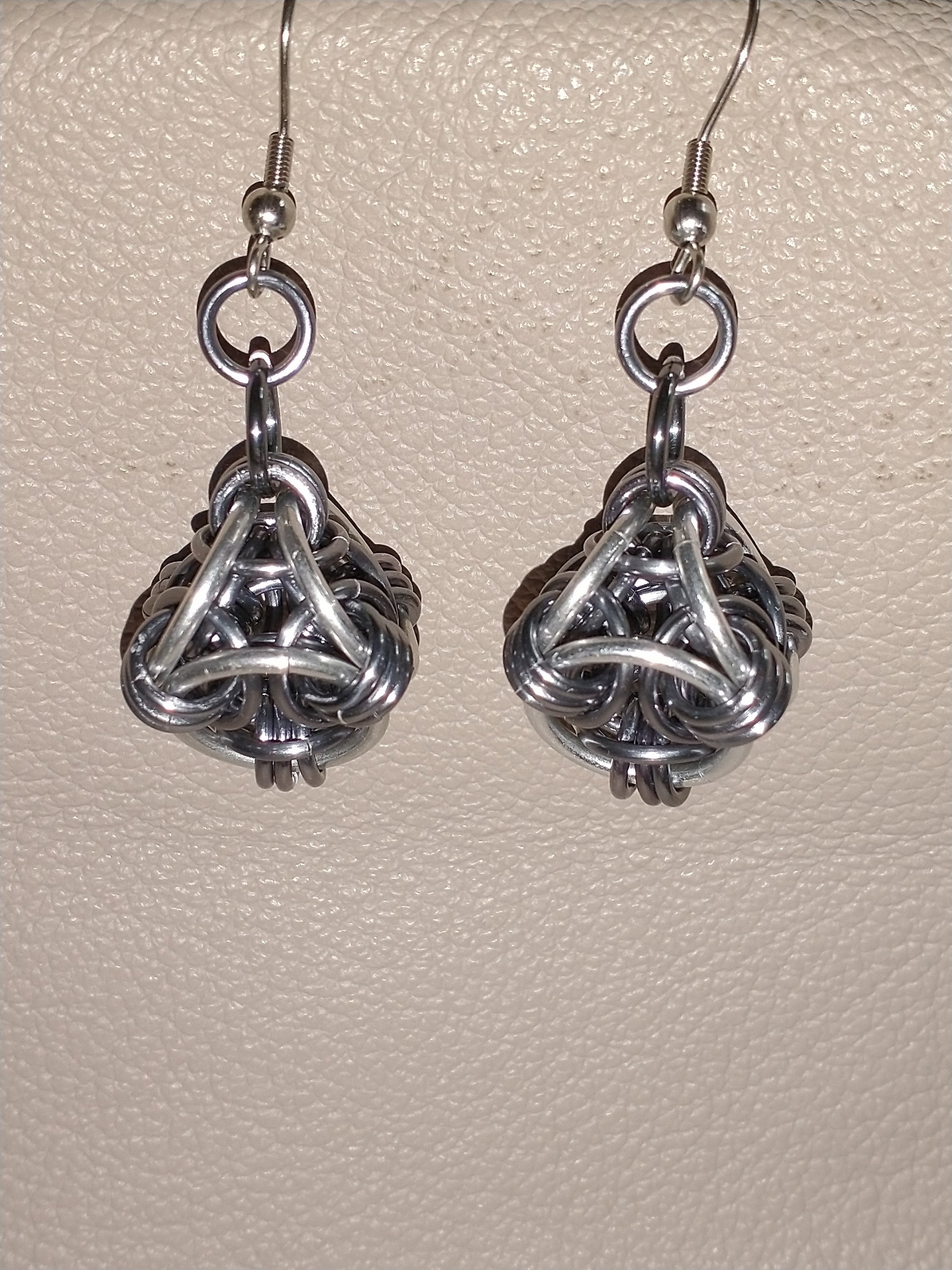 Trapezoidal Chainmail Earrings Chainmail Earrings Dragon & Wolf Designs silver  